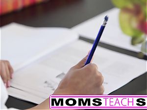 warm three-way for stepmom and young student